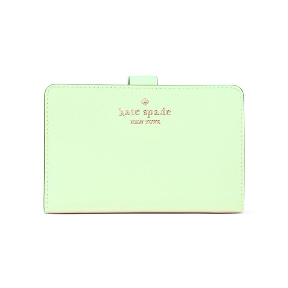 New Kate Spade Madison Medium Compact Bifold Wallet Leather Matcha Latte - Picture 1 of 3